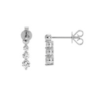 0.41 Ct.Tw. Natural Diamond Accent Stones Earrings, 18K White Gold Image