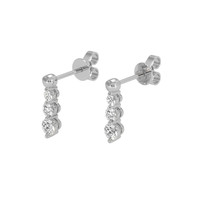 0.41 Ct.Tw. Natural Diamond Accent Stones Earrings, 18K White Gold Image