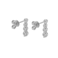 0.41 Ct.Tw. Natural Diamond Accent Stones Earrings, 18K White Gold Image