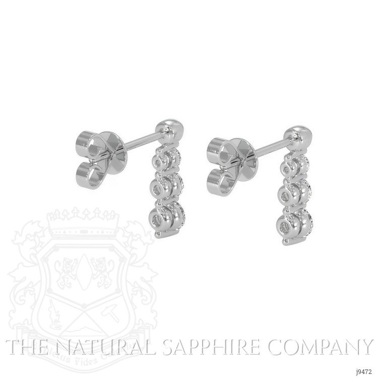 0.41 Ct.Tw. Natural Diamond Accent Stones Earrings, 18K White Gold