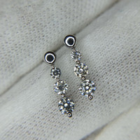 0.41 Ct.Tw. Natural Diamond Accent Stones Earrings, 18K White Gold Life Style