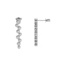 0.36 Ct.Tw. Natural Diamond Accent Stones Earrings, 18K White Gold Image
