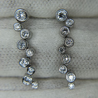 0.36 Ct.Tw. Natural Diamond Accent Stones Earrings, 18K White Gold Image