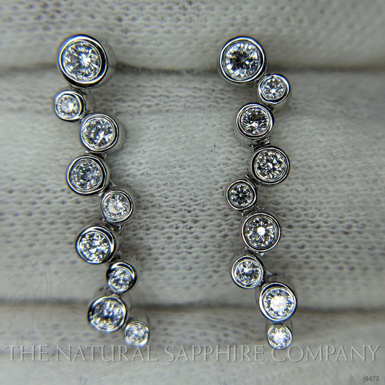 0.36 Ct.Tw. Natural Diamond Accent Stones Earrings, 18K White Gold