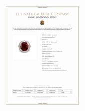 10.09 Ct. Ruby and Natural Diamond Antique Style Ring, 18K White Gold Scan Report