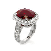 10.09 Ct. Ruby Natural Diamond Antique Style Ring, 18K White Gold Image