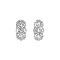 0.76 Ct.Tw. Natural Diamond Antique Style Earrings, 18K White Gold Video