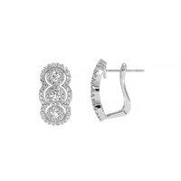 0.76 Ct.Tw. Natural Diamond Antique Style Earrings, 18K White Gold Image