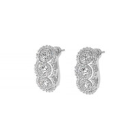 0.76 Ct.Tw. Natural Diamond Antique Style Earrings, 18K White Gold Image