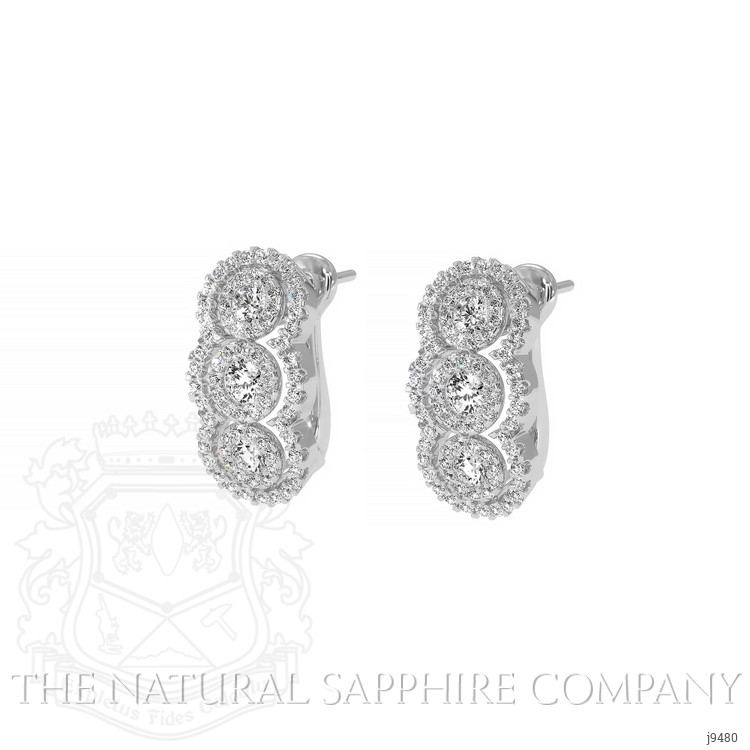 0.76 Ct.Tw. Natural Diamond Antique Style Earrings, 18K White Gold