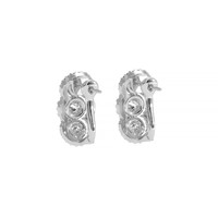 0.76 Ct.Tw. Natural Diamond Antique Style Earrings, 18K White Gold Image