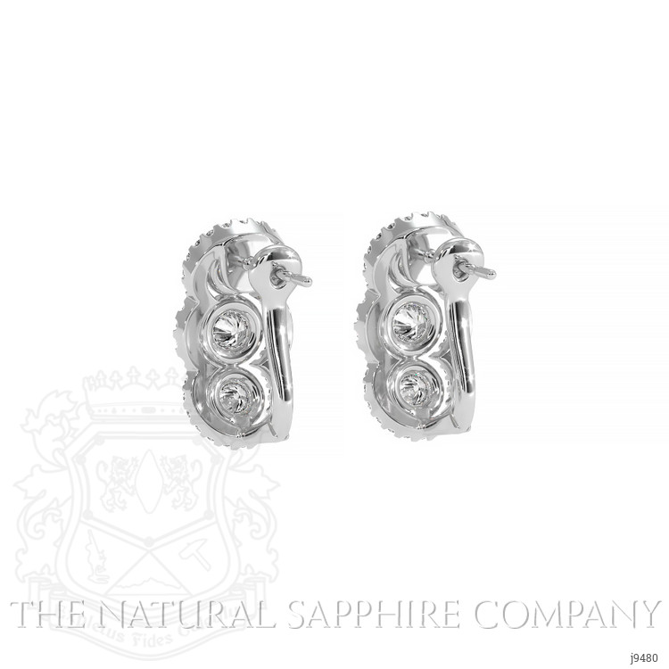 0.76 Ct.Tw. Natural Diamond Antique Style Earrings, 18K White Gold