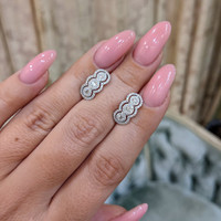 0.76&nbsp;Ct.Tw.Total Carat Weight Natural Diamond Antique Style Earrings, 18K White Gold Life Style