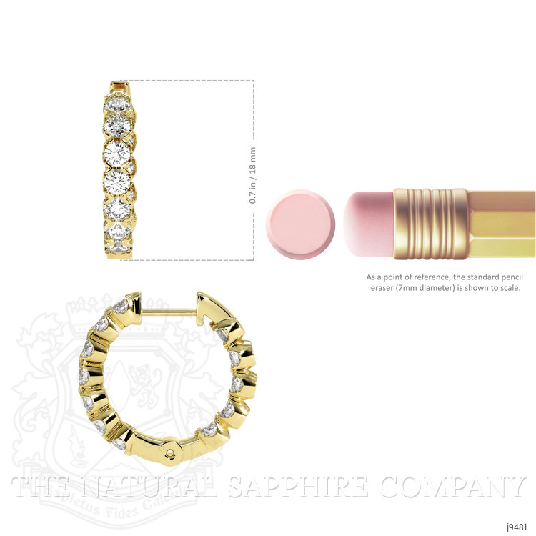 2.20 Ct.Tw. Natural Diamond Accent Stones Earrings, 18K Yellow Gold