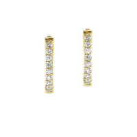 1.00 Ct.Tw.Total Carat Weight Natural Diamond Hoops Earrings, 18K Yellow Gold Video