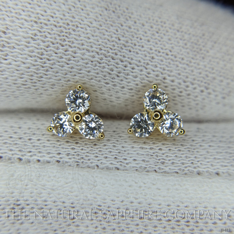 0.45 Ct.Tw. Natural Diamond Studs Earrings, 18K Yellow Gold