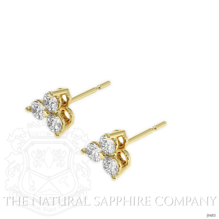 0.45 Ct.Tw. Natural Diamond Studs Earrings, 18K Yellow Gold