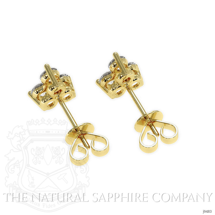 0.45 Ct.Tw. Natural Diamond Studs Earrings, 18K Yellow Gold