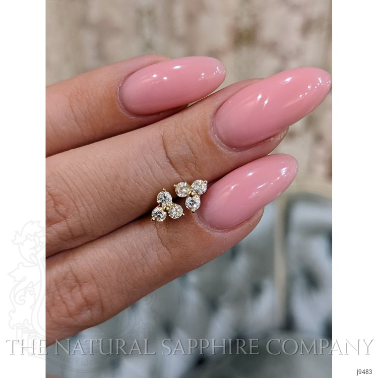 0.45 Ct.Tw. Natural Diamond Studs Earrings, 18K Yellow Gold