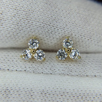0.45 Ct.Tw. Natural Diamond Studs Earrings, 18K Yellow Gold Life Style