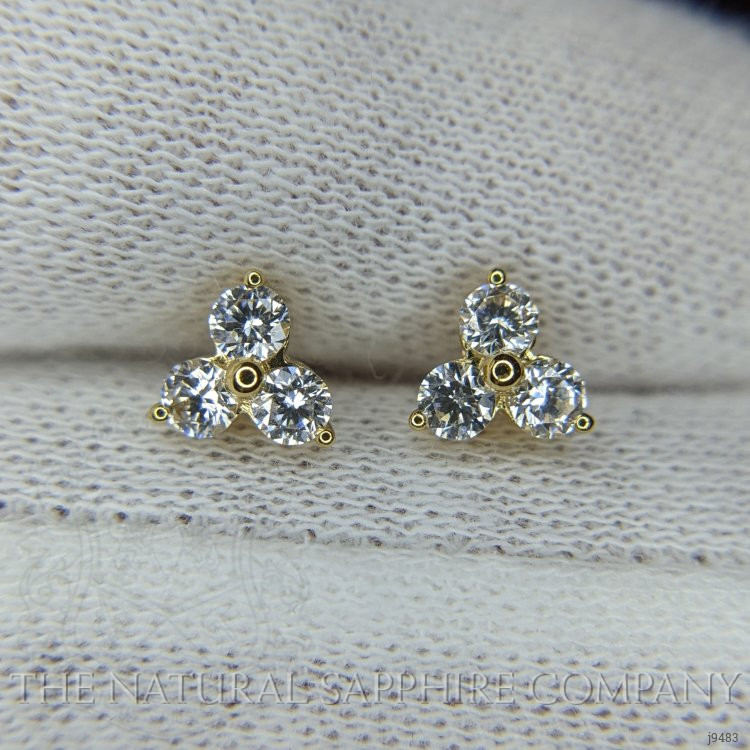 0.45 Ct.Tw. Natural Diamond Studs Earrings, 18K Yellow Gold