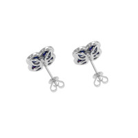 0.72&nbsp;Ct.Tw.Total Carat Weight Blue Sapphire and Natural Diamond Studs Earrings, 18K White Gold Image
