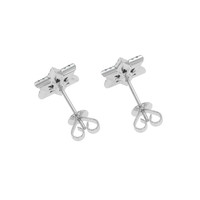 0.13 Ct.Tw. Blue Sapphire and Natural Diamond Studs Earrings, 18K White Gold Image