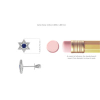 0.13 Ct.Tw. Blue Sapphire and Natural Diamond Studs Earrings, 18K White Gold Image