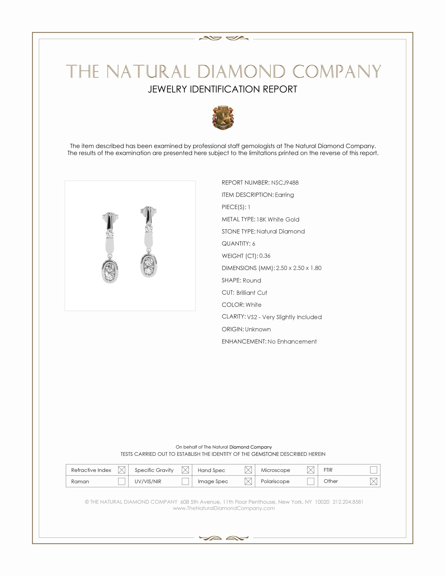 0.36 Ct.Tw. Natural Diamond Bezel Earrings, 18K White Gold