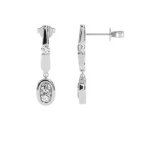 0.36 Ct.Tw. Natural Diamond Accent Stones Earrings, 18K White Gold Image