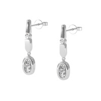 0.36 Ct.Tw. Natural Diamond Accent Stones Earrings, 18K White Gold Image