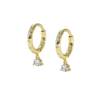 0.20 Ct.Tw. Natural Diamond Accent Stones Earrings, 18K Yellow Gold Image