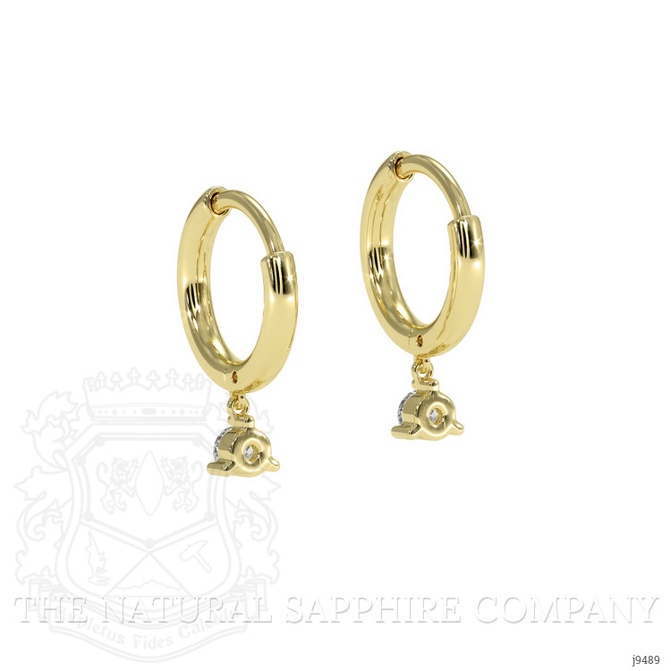 0.20 Ct.Tw. Natural Diamond Accent Stones Earrings, 18K Yellow Gold