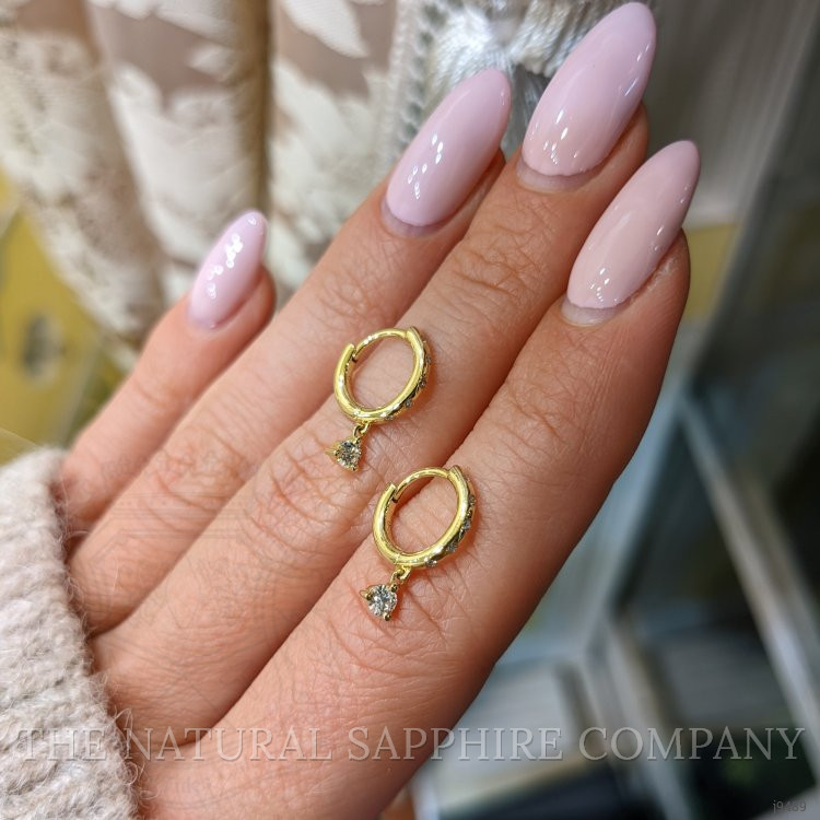 0.20 Ct.Tw. Natural Diamond Accent Stones Earrings, 18K Yellow Gold