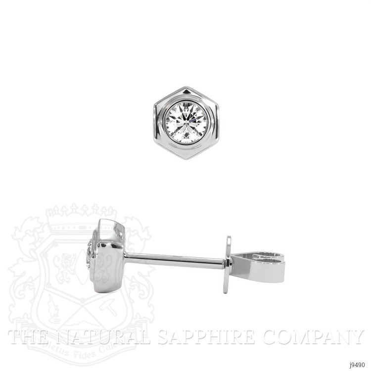 0.20 Ct.Tw. Natural Diamond Studs Earrings, 18K White Gold