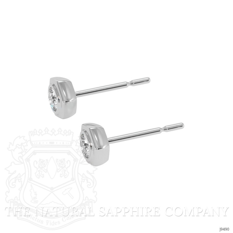 0.20 Ct.Tw. Natural Diamond Studs Earrings, 18K White Gold