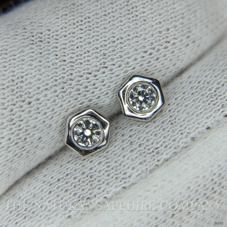 0.20 Ct.Tw. Natural Diamond Studs Earrings, 18K White Gold