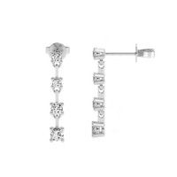 0.43 Ct.Tw. Natural Diamond Accent Stones Earrings, 18K White Gold Image
