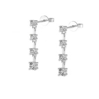 0.43 Ct.Tw. Natural Diamond Accent Stones Earrings, 18K White Gold Image