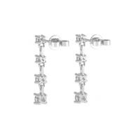 0.43 Ct.Tw. Natural Diamond Accent Stones Earrings, 18K White Gold Image