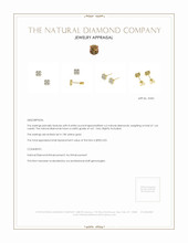 1.64&nbsp;Ct.Tw.Total Carat Weight Natural Diamond Studs Earrings, 18K Yellow Gold Appraisal