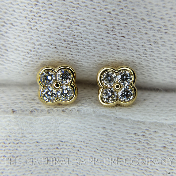 1.64 Ct.Tw. Natural Diamond Studs Earrings, 18K Yellow Gold
