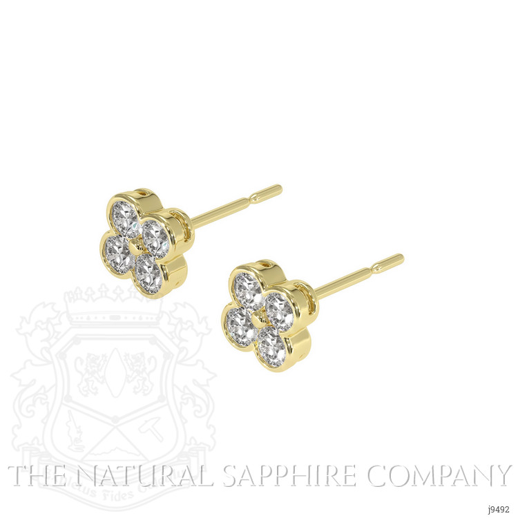 1.64 Ct.Tw. Natural Diamond Studs Earrings, 18K Yellow Gold
