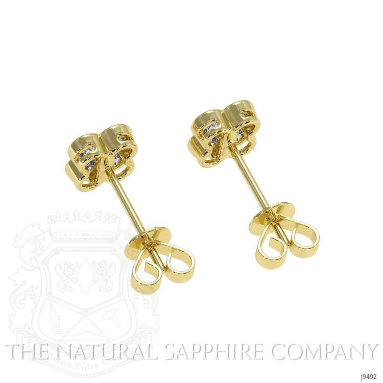 1.64 Ct.Tw. Natural Diamond Studs Earrings, 18K Yellow Gold