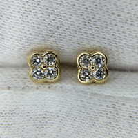 1.64 Ct.Tw. Natural Diamond Studs Earrings, 18K Yellow Gold Life Style