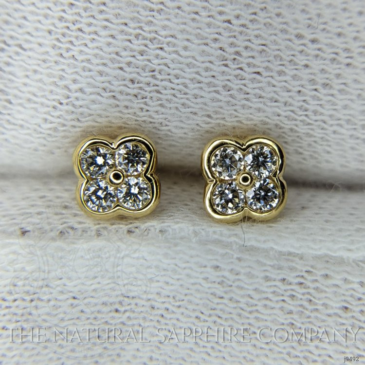 1.64 Ct.Tw. Natural Diamond Studs Earrings, 18K Yellow Gold