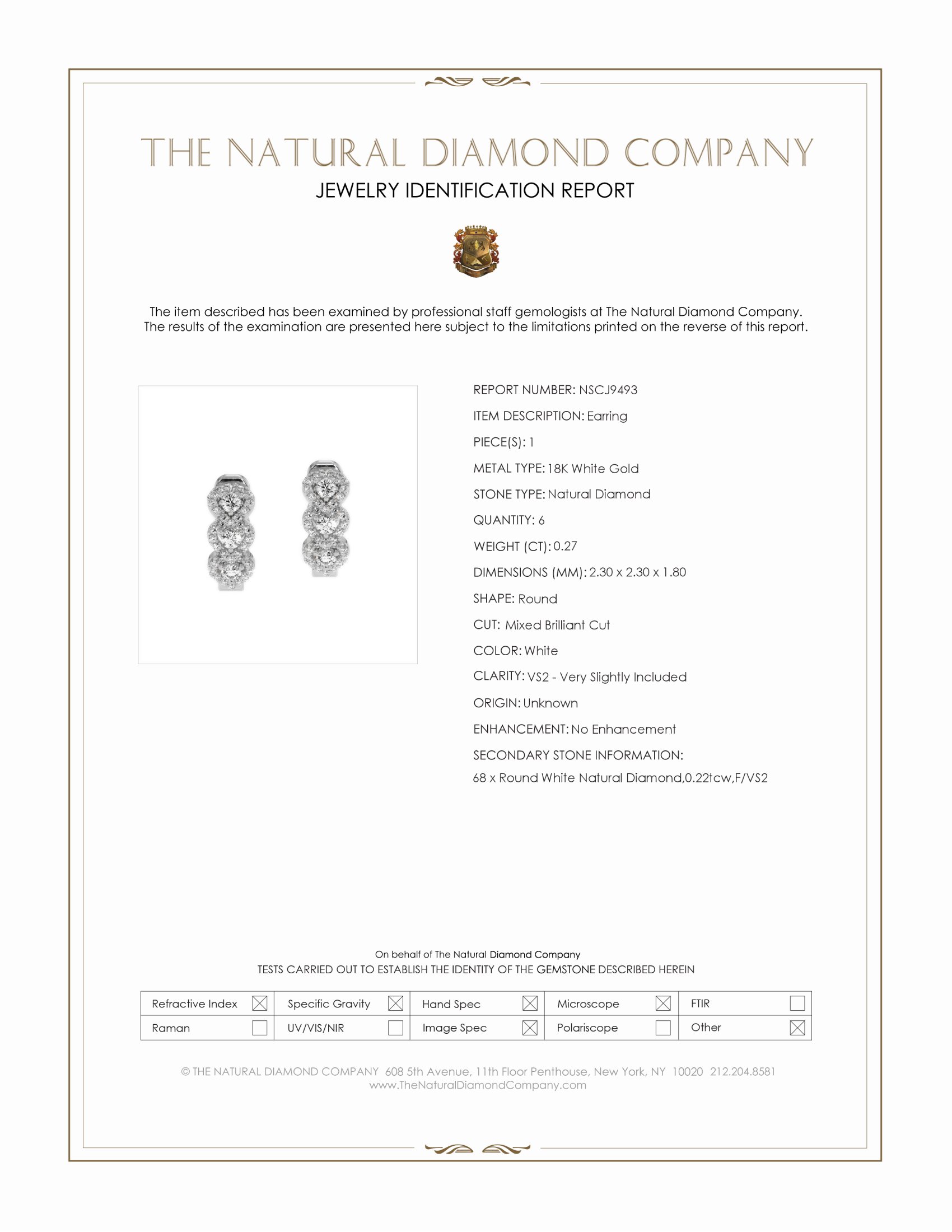 0.27 Ct.Tw. Natural Diamond Pave Earrings, 18K White Gold