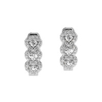 0.27 Ct.Tw. Natural Diamond Pave Earrings, 18K White Gold Video