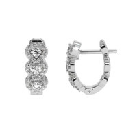 0.27 Ct.Tw. Natural Diamond Pave Earrings, 18K White Gold Image
