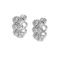 0.27 Ct.Tw. Natural Diamond Pave Earrings, 18K White Gold Image